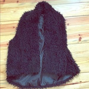Black fur vest
